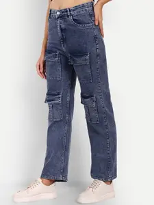 Next One Smart Straight Fit High-Rise Heavy Fade Clean Look Stretchable Jeans