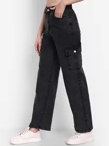 Next One Women Smart Wide Leg High-Rise Stretchable Cargo Jeans