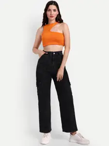 Next One Women Smart Wide Leg High-Rise Stretchable Cargo Jeans