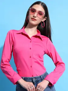 Tokyo Talkies Spread Collar Long Sleeves Casual Shirt