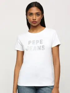 Pepe Jeans Typography Printed Pure Cotton T-shirt