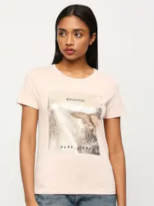 Pepe Jeans Typography Printed Pure Cotton T-shirt