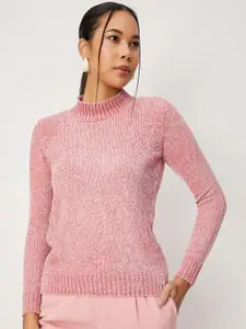 max Ribbed High Neck Acrylic Pullover