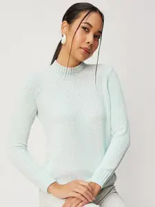 max Ribbed High Neck Pure Acrylic Pullover