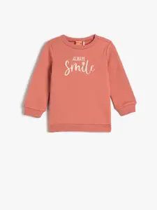 Koton Girls Typography Printed Pure Cotton Sweatshirt