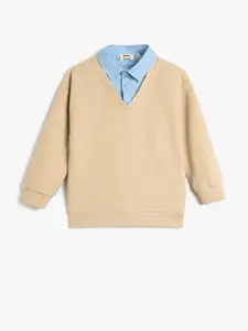 Koton Boys Shirt Collar Pullover
