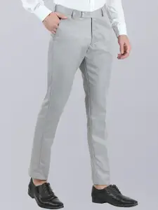 VEI SASTRE Men Smart Slim Fit Formal Trousers