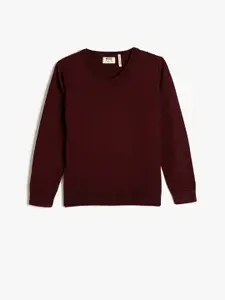 Koton Boys V-Neck Pure Cotton Pullover Sweater