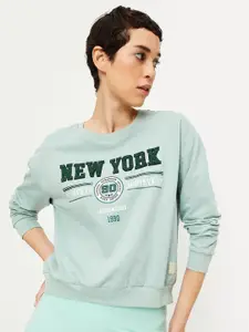max Typography Printed Pure Cotton Sweatshirt