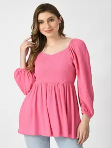 DressBerry Puff Sleeve Fit & Flare Dress