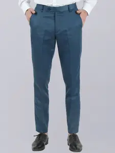 VEI SASTRE Men Mid-Raise Flat Front Smart Slim Fit Formal Trousers