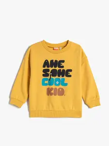 Koton Boys Typography Printed Pure Cotton Pullover