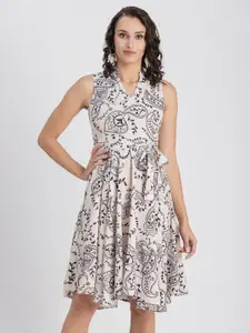 Moomaya Ethnic Motifs Printed Fit & Flare Dress
