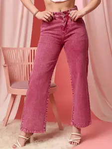 STREET 9 Women Comfort Straight Fit High-Rise Clean Look Pure Cotton Jeans