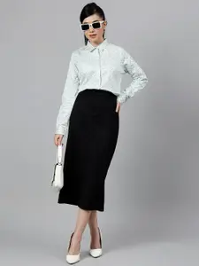 Hancock Women Geometric Pure Cotton Regular Fit Formal Shirt