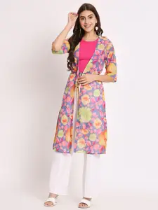 CHARMGAL Printed Longline Shrug