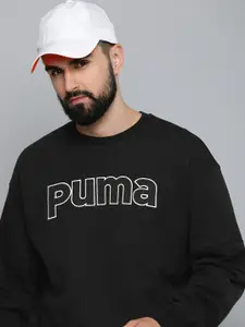 Puma TEAM Relaxed Fit Embroidered Pure Cotton Sweatshirt