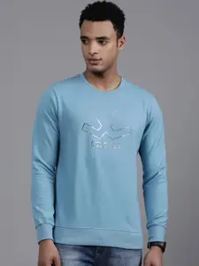 WROGN Brand Logo Printed Ribbed Cotton Sweatshirt