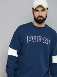 Puma TEAM Relaxed Fit Embroidered Pure Cotton Sweatshirt
