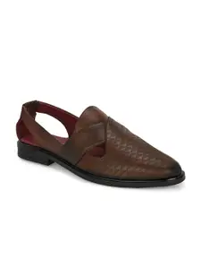 Eego Italy Men Textured Ethnic Shoe-Style Sandals