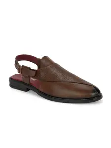 Eego Italy Men Textured Ethnic Shoe-Style Sandals