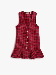 Koton Girls Geometric Printed Sleeveless A-Line Dress