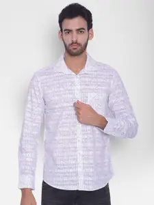Crimsoune Club Slim Fit Geometric Printed Pure Cotton Casual Shirt