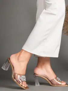 JM Looks Embellished Block Heels