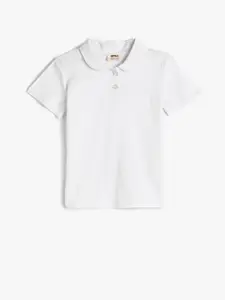 Koton Girls Cotton Polo Collar T-shirt