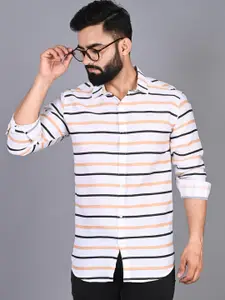 FUBAR Slim Fit Horizontal Striped Casual Shirt