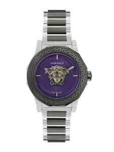 Versace Women Textured Printed Dial & Stainless Steel Straps Analogue Watch VE7B00523