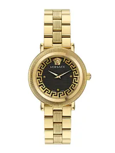 Versace Women Textured Dial & Stainless Steel Straps Analogue Watch VE7F00623