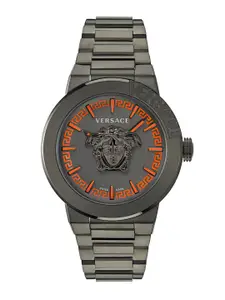 Versace Men Printed Dial & Stainless Steel Bracelet Style Straps Analogue Watch VE7E00723