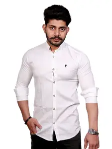 FUBAR Slim Fit Band Collar Formal Shirt