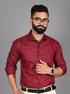 FUBAR Cotton Slim Fit Opaque Formal Shirt