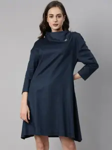RAREISM Cowl Neck Cotton A-Line Dress