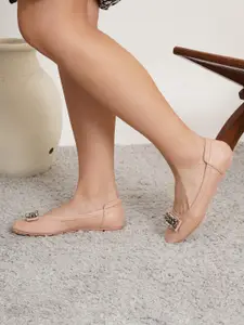 Sherrif Shoes Textured Ballerinas Flats