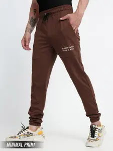 Beyoung Men Printed Mid-Rise Pure Cotton Joggers