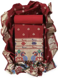 Sun Fashion And Lifestyle Ethnic Motifs Woven Design Pure Silk Unstitched Dress Material