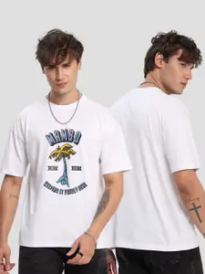 Beyoung Graphic Printed Drop-Shoulder Sleeves Oversized Cotton T-shirt