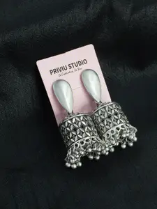 PRIVIU Silver-Plated Dome Shaped Jhumkas