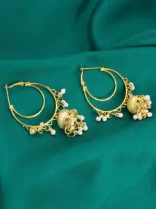 PRIVIU Gold-Plated Crescent Shaped Hoop Earrings