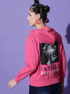 The Dry State Graphic Printed Hooded Long Sleeves Fleece Pullover