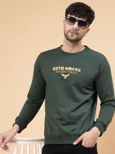 Rigo Men Printed Fleece Casual Pullover Sweatshirt