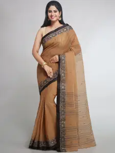 WoodenTant Woven Design Pure Cotton Taant Saree