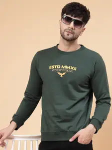 Rigo Men Printed Fleece Casual Pullover Sweatshirt