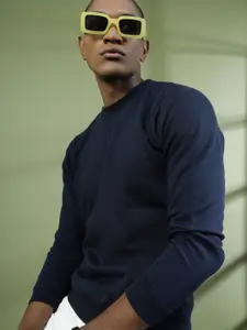 Rigo Men Embroidery Round Neck Cotton Sweatshirt