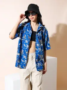 Stylecast X Hersheinbox  Pure Cotton Boxy Opaque Printed Casual Shirt