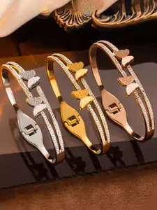 Designs & You Set Of 3 American Diamond-Studded Bangle-Style Bracelet
