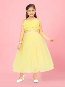 BAESD Girls Ruffled Fit & Flare Maxi Dress